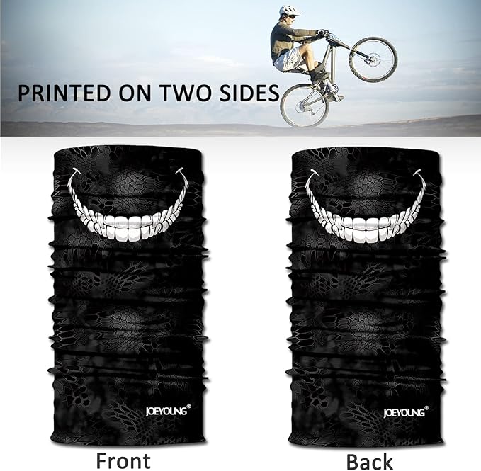 JOEYOUNG Skull Face Mask UV Sun Dust Neck Gaiter Bandana Headwear Motorcycle