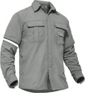 TACVASEN Men's Convertible Long Sleeve Fishing Shirts Lightweight Quick Dry Button Up Tactical Sun Shirts for Safari Hiking