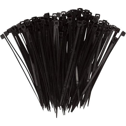 Morris Products Ultraviolet Black Nylon Cable Ties – 4 Inch Length –Heavy Duty, 18-Pound Tensile Strength – 0.99 Max Bundle Diameter - Cable Organization– UV Safe, UL Approved – Pack of 100