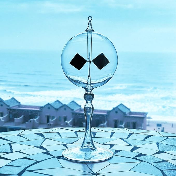 Large Transparent Solar Power Crookes Radiometer Sun Light Energy Spinning Vanes Windmill Gift Home