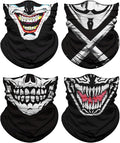 4Pack Neck Gaiter for Men Women Face Cover Mask Head Wrap Balaclava Headwear Bandana Headband Magic Scarf