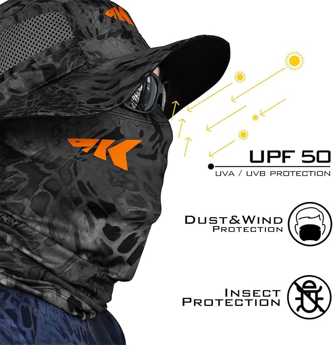 KastKing Sol Armis Neck Gaiter - UPF 50 Face Mask - UV Sun Protection Mask for Men & Women, Fishing, Hiking