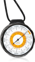 Sun Company Ascent Altimeter - Battery-Free Altimeter and Barometer | Weather-Trend Indicator with Rugged Aluminum Case and Reflective Lanyard | Reads Altitude from 0 to 15,000 Feet
