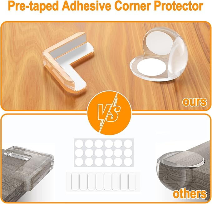 Corner Protectors Baby Proofing (16-Pack),Pre-Taped Table Corner Protectors for Baby, Baby Proof Corners and Edges with Strong Adhesion