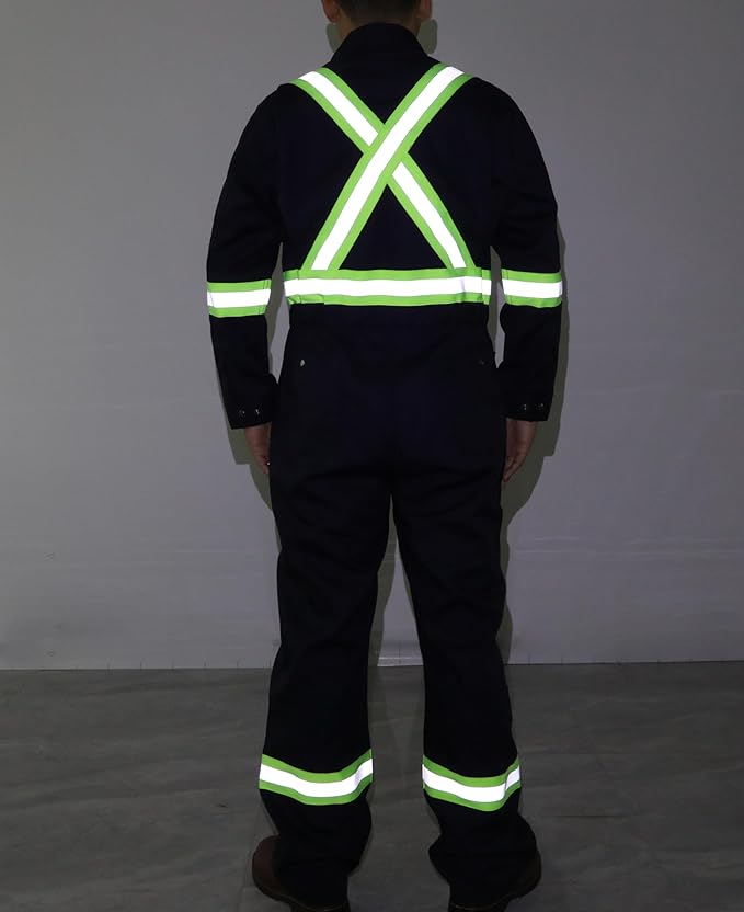 BOCOMAL FR Coverall High Visibility 6oz Lightweight Rip-Stop Flame Resistant/Fire Retardant High Vis Coveralls