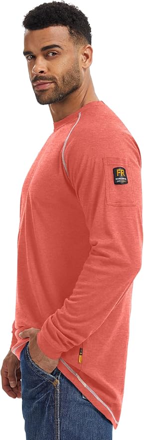 WORKWEYA FR Shirts for Men 5.5OZ Light Weight Welding Flame Resistant Shirts NFPA2112 CAT2