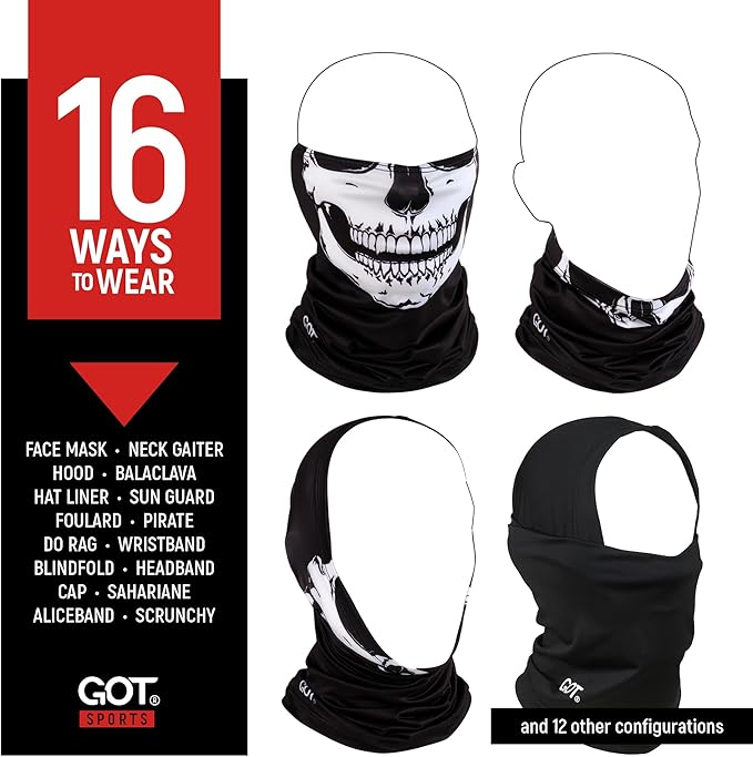 GOT Sports UPF 50+ Fishing Neck Gaiter - UV Face Mask Sun Protection for Men & Women - Camo SPF Face Cover Gator