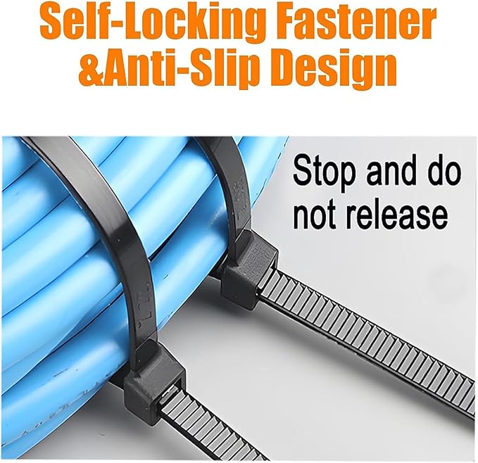 Zip Ties 22 inch Black 70lb Tensile Strength UV Resistant Large cable Ties for indoor and outdoor use Awnings Tying Branches Bundling of Crops Fixed Water Pipes 80 Pack
