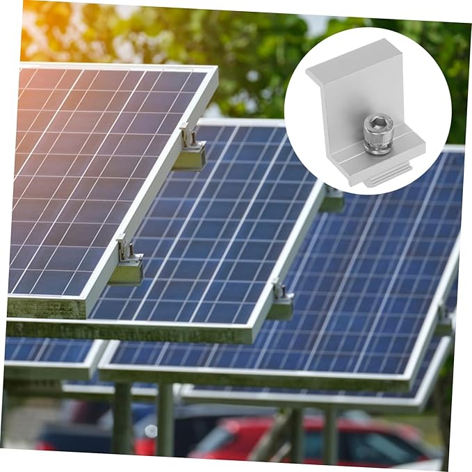 12pcs Outdoor Solar Panel Fixed Buckle Metal Rack Clips for Household Solar Versatile and Easy Install Bracket Clips for Performance