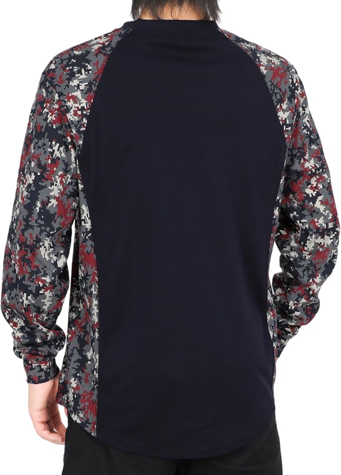 BOCOMAL FR Shirts Crewneck 5.5oz Lightweight Cotton Paisley Camo Two-Tone Flame Resistant Long Sleeve CAT2 Work Shirt