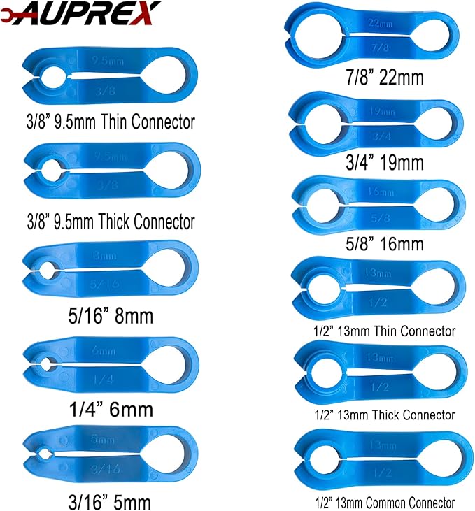 11 PCS AC/Fuel Line Disconnect Removal Tool Set for Ford and Others, Transmission Oil Cooler Line Quick Disconnect Kit from 3/16 to 7/8 Inch