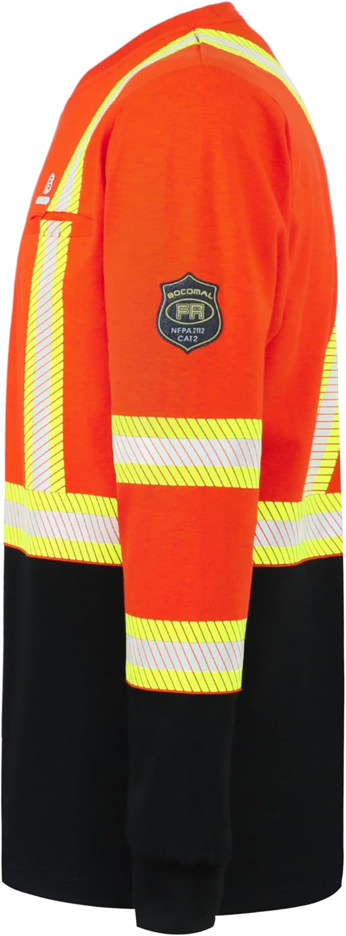 BOCOMAL FR Hi-Vis Shirts 6oz Lightweight High Visibility Reflective Flame Resistant/Fire Retardant Shirt Men's Safety Shirts