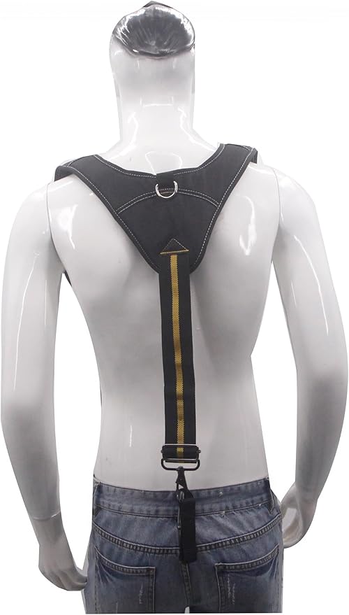 Heavy Duty Tool Belt Suspenders for Men 3 Point Padded Suspenders with Attachment Loops for Men