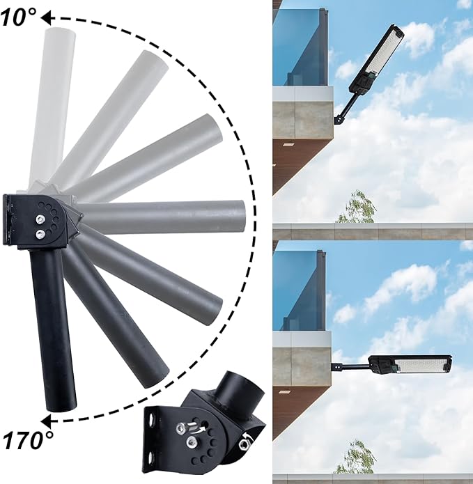 Mounting Brackets Extension Arm for Outdoor Light Fixtures, 9,5" Light Fixture Bracket Pole for Solar Street Lights, Corrosion Resistant Materials Adaptor for Outdoor Flood Light,Parking Lot Lights