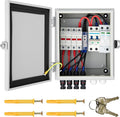 4 String Solar Combiner Box, IP65 Waterproof PV Combiner Break for On/Off Grid Solar System, with Lightning Arrester, 15A Rated Current Fuse& 63A Circuit Breaker (Metal Box)