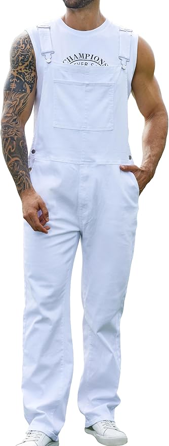 Overalls for Men Fashion Coveralls Work Utility Denim Women Bib Jumpsuit with Pockets