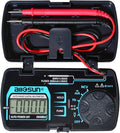 allsun Auto Ranging Pocket Tiny Digital Multimeter, Mini Electrical Travel Meter AC/DC Ohm Volt NCV Amp Capacitance Frequency Diode Continuity