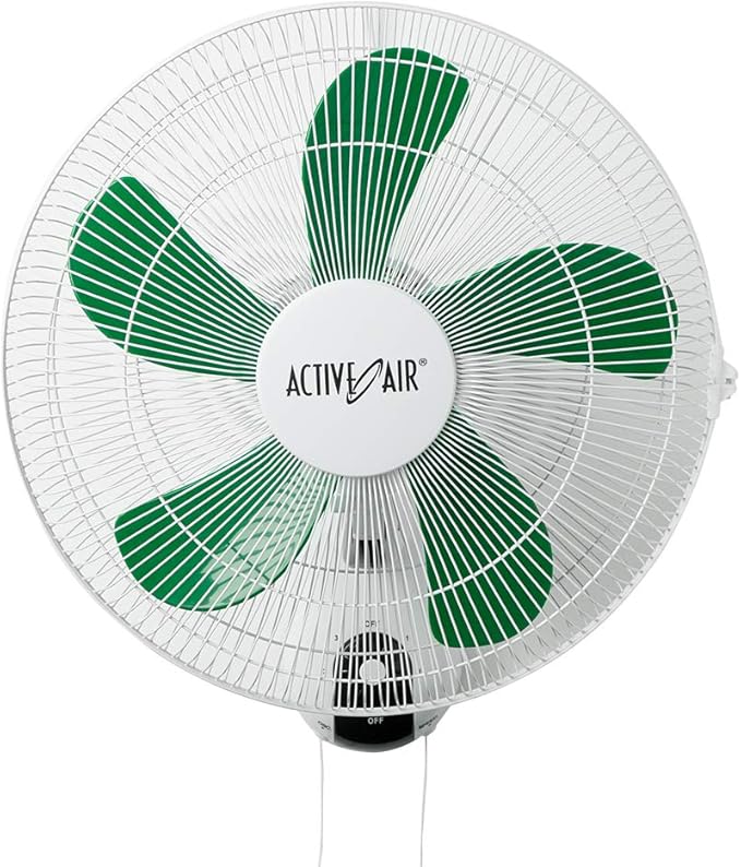 Active Air ACF16 16 inch 3-Speed Wall-Mountable 90-Degree Oscillating Hydroponic Grow Fan