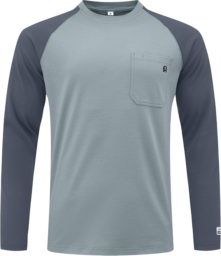 FR Shirts for Men Lightweight Fire Resistant Shirts 5.5oz for Men Long Sleeve NFPA2112/CAT2