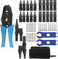 Homend Solar Panel Tools Kit Assembly Including 10 Pairs Female and Male Connectors, 2 Pieces Spanner, Y Branch Connector and Solar Crimping Tool