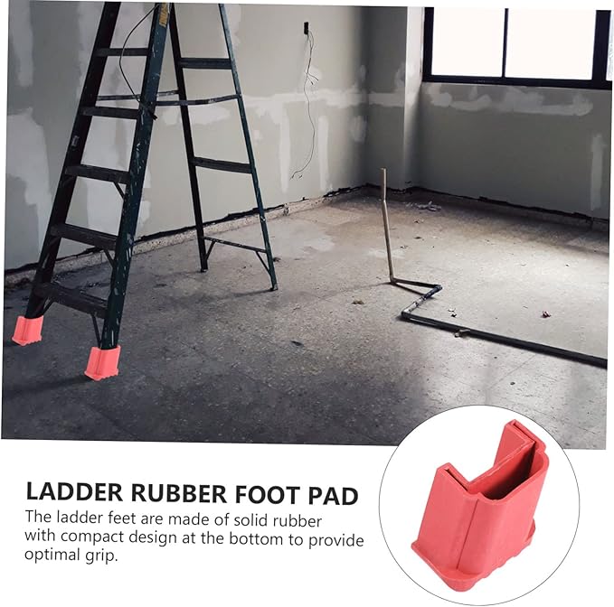 4pcs Household Non-Slip Ladder Feet Pads Durable Rubber Protectors for Step Ladders Thick Shock-Absorbing Design Suitable for Indoor and Outdoor Use