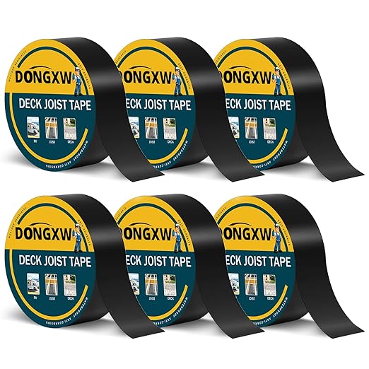 Joist Tape for Decking, 2" X 50' Waterproof Butyl Deck Tape Self-Adhesive Deck Flashing Tape for Wood Joists and Beams,6 Pack