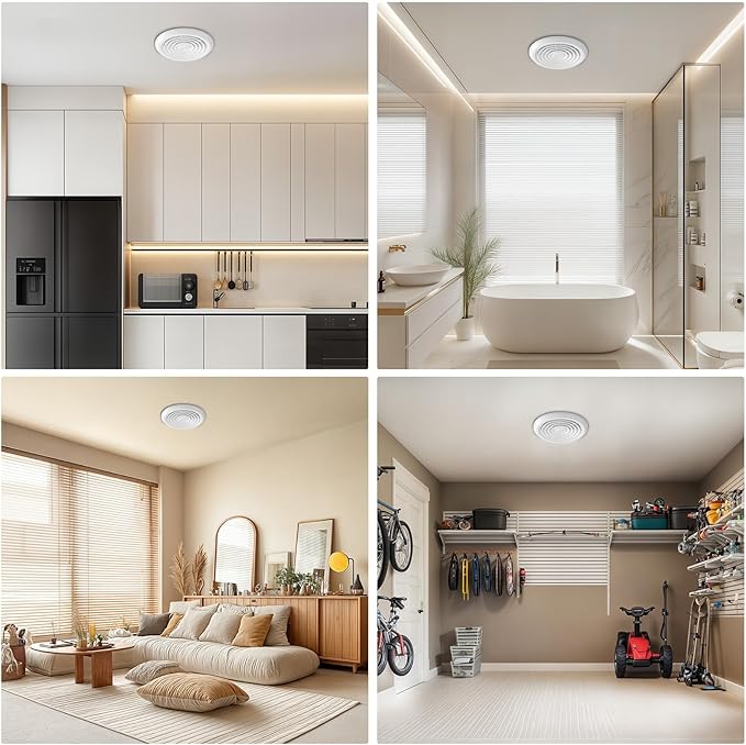 4inch Exhaust Fan, 110 CFM Wall Mounted Vent Fan, 1.0 Sone Quiet, Windows Exhaust Fan, Ventilation Fan for Bathroom, Basement, Mobile Home