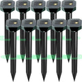 Snake & Mole & Rabbit & Skunk Repellent Solar Powered, Upgraded Ultrasonic Deterrent, IP65 Waterproof, Gopher Groundhog Chipmunk Raccoon and Vole Repellent & Deterrent for Lawn & Garden, 10 Pack