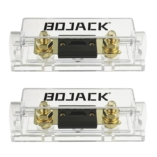 BoJack 2pcs 200A ANL Fuse Holder and 2pcs 200Amp 32VDC ANL Fuses for Audio and Video Systems