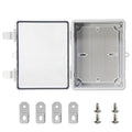 Waterproof Electrical Junction Box Outdoor ABS Plastic Electrical Box with Latch with Mounting Plate Clear 8.6"x6.6"x4.3"