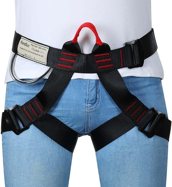 Caving & Rappelling Safety Belt for Ziplining, Fire Rescuing & Tree Climbing - Half Body Belt for Women & Men