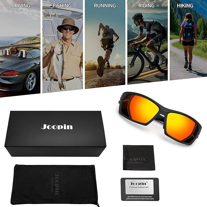 Joopin Sports Sunglasses Polarized UV400 Protection Wrap Around Sun Glasses Shades for Men Women