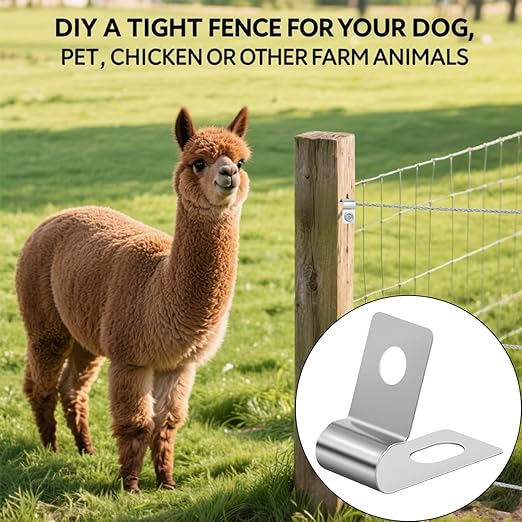 Wire Fence Clips 60 PCS丨Fence Wire Clamps Stainless Steel Agricultural Fencing Mounting Clips with 60 Pcs Stainless Steel Screws for 12-16 Gauge Welded Clamps to Wood, Metal or Vinyl Railings