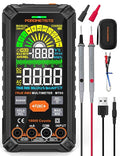 Digital Multimeter Tester 10000 Counts, Smart Multimeter Rechargeable, Auto-Ranging Voltmeter for Measuring Voltage and so on, Dual Fuse Overload Protection, Foldable Stand, Smart Input Jack Warning