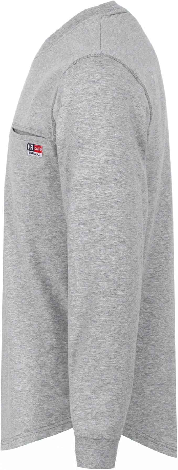BOCOMAL FR Shirts for Summer Breathable Vented Design 6oz Heather Jersey Flame Resistant Long Sleeve Crew T Shirt