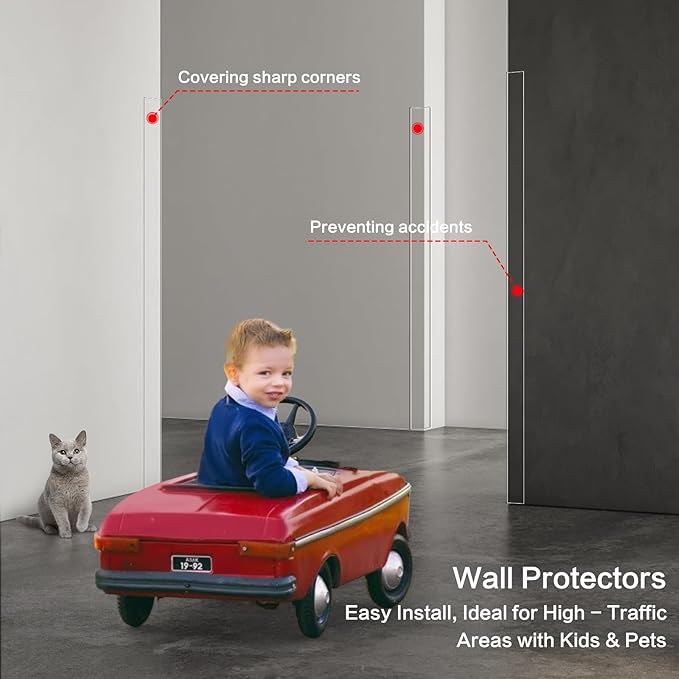 MONOID Night Stand Corner Protectors Clear 16" - Baby Safety Edge Guards (6 Pack)