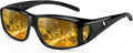 Bio-th Night Driving Glasses Anti Glare, Polarized Night Vision Glasses for Driving, HD Yellow Tint Lens for Rain, Fog & Dark