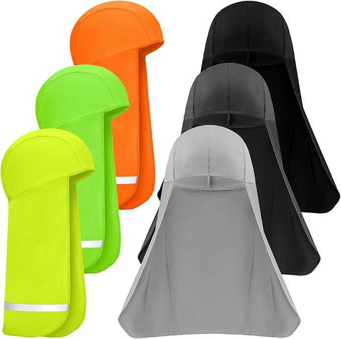 Loopeer 6 Pieces Hard Hat Sun Shade Cooling Skull Cap Neck Shade Sun Protector Skull Cap Liner for Men Women