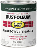 Rust-Oleum 7738502 Stops Rust Brush On Paint, Quart, Gloss Hunter Green