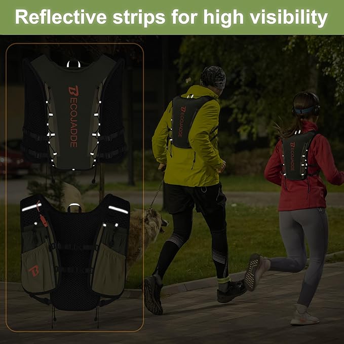 Running Vest Hydration Backpack for Men Women, 5L Lightweight Running Backpack Hydration Pack for Marathon, Trail, Cycling, Hiking, Jogging