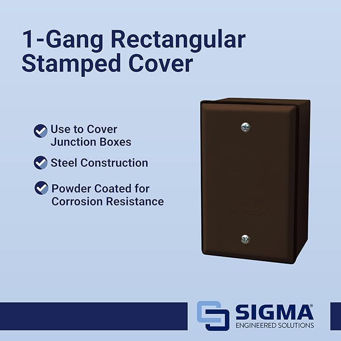 Sigma Engineered Solutions 14240BR 1-Gang Rectangular Stamped Weatherproof Cover, Bronze