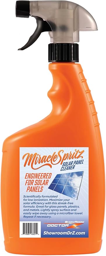 Solar Panel Cleaner - 32oz High-Efficiency Formula, Streak-Free, Protective Finish, Easy-to-Use, Cleans at Least 1900 ft