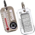 Sun Company Therm-o-Compass | Multi-Functional Zipper Pull Compass & Thermometer with Wind Chill Chart | Ideal for Camping, Hiking, and Outdoor Navigation