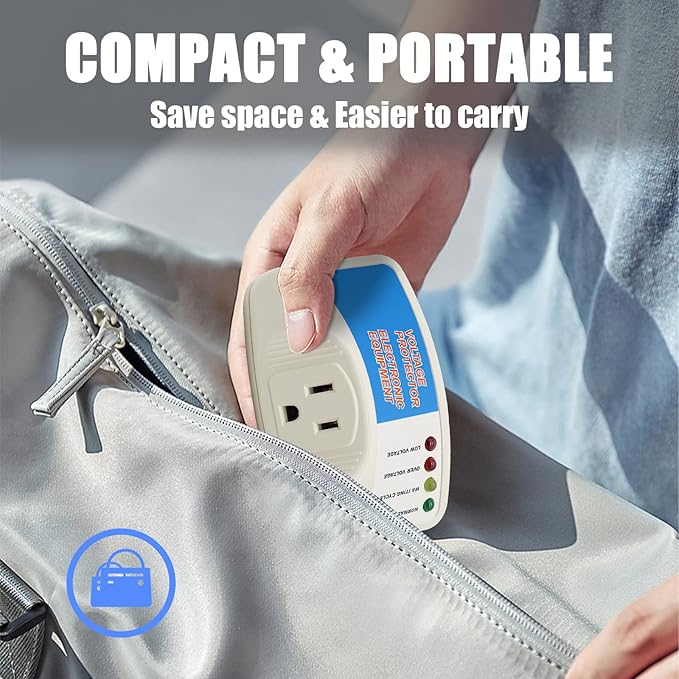 BSEED Surge Protector Home Appliance,Single Outlet Power Voltage Protector,Voltage Brownout Outlet Surge Refrigerator 1440 Watts,Voltage Brownout Plug Outlet, 1875W, 120V, 15A(2 Pack)