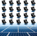 Anbte 20pcs Solar Panel End Clamp for Standard Unistrut, Aluminum 30mm/35mm Solar Panel Brackets with Nuts Bolts, Solar Panel Mounting Kit for Metal Roof, Tin Roof, Flat Roof, Sheet Roof, RV, Black