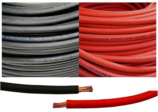 6 Gauge 6 AWG 40 Feet Black + 40 Feet Red Welding Battery Pure Copper Flexible Cable Wire - Car, Inverter, RV, Solar