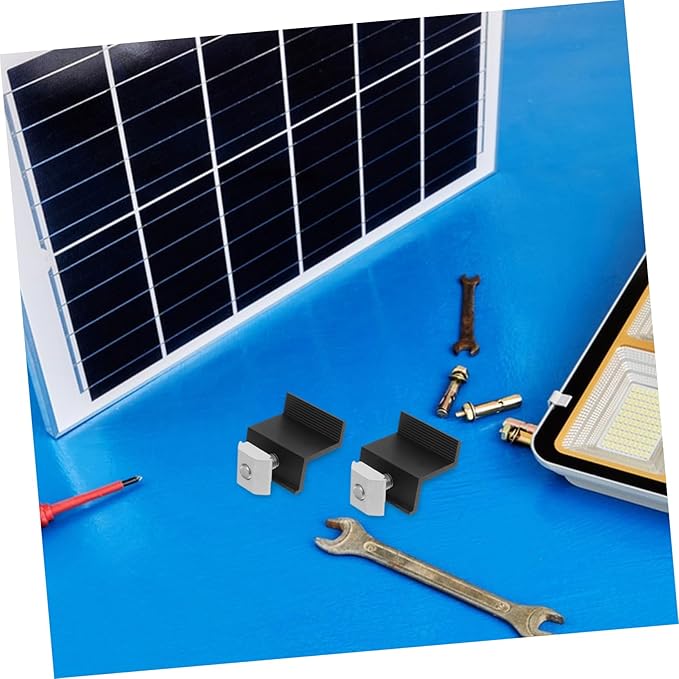 Toyvian 4pcs Photovoltaic Bracket Pressing Aluminum Solar Panel Stand Solar Panel Mounting Frames