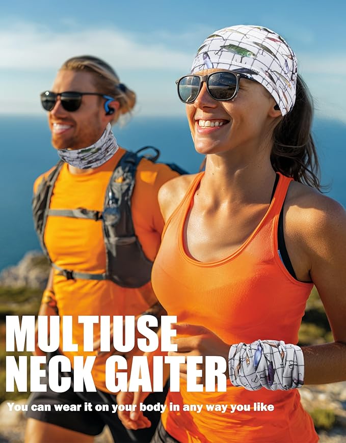 JHYWELL Cooling Neck Gaiter Face Mask, UV Protection Masks Gator, Windproof Bandana for Skiing, Fishing, Hiking, Cycling