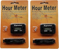 2pcs Magicalmai Inductive Hour Meter for Gas Engine Generator Lawn Mower Pressure Washer Marine ATV Boat Outboard Motor Dirt Bike Motorcycle Waterproof Hr Meters - Black