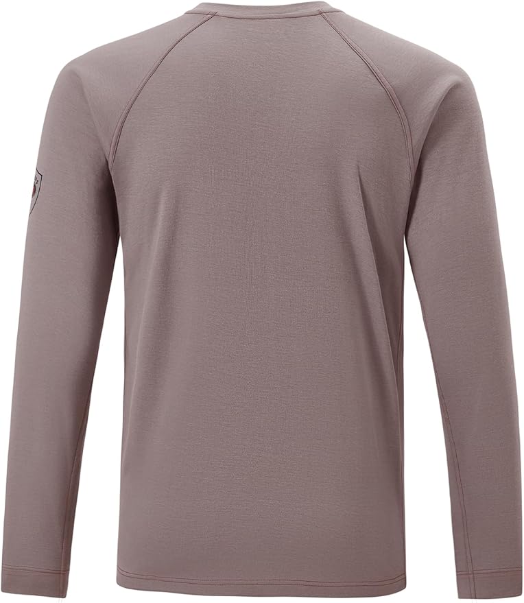 FR Shirts for Men Light Weight Flame Resistant Henley Shirts Long Sleeve Shirts HRC2/CAT2 6.5oz 100% Cotton